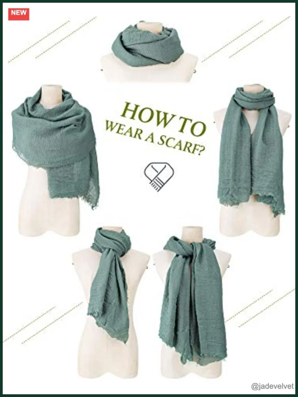 6 Cotton Linen Crinkle Wrap Scarves Shawls Set Multipurpose Head Scarf